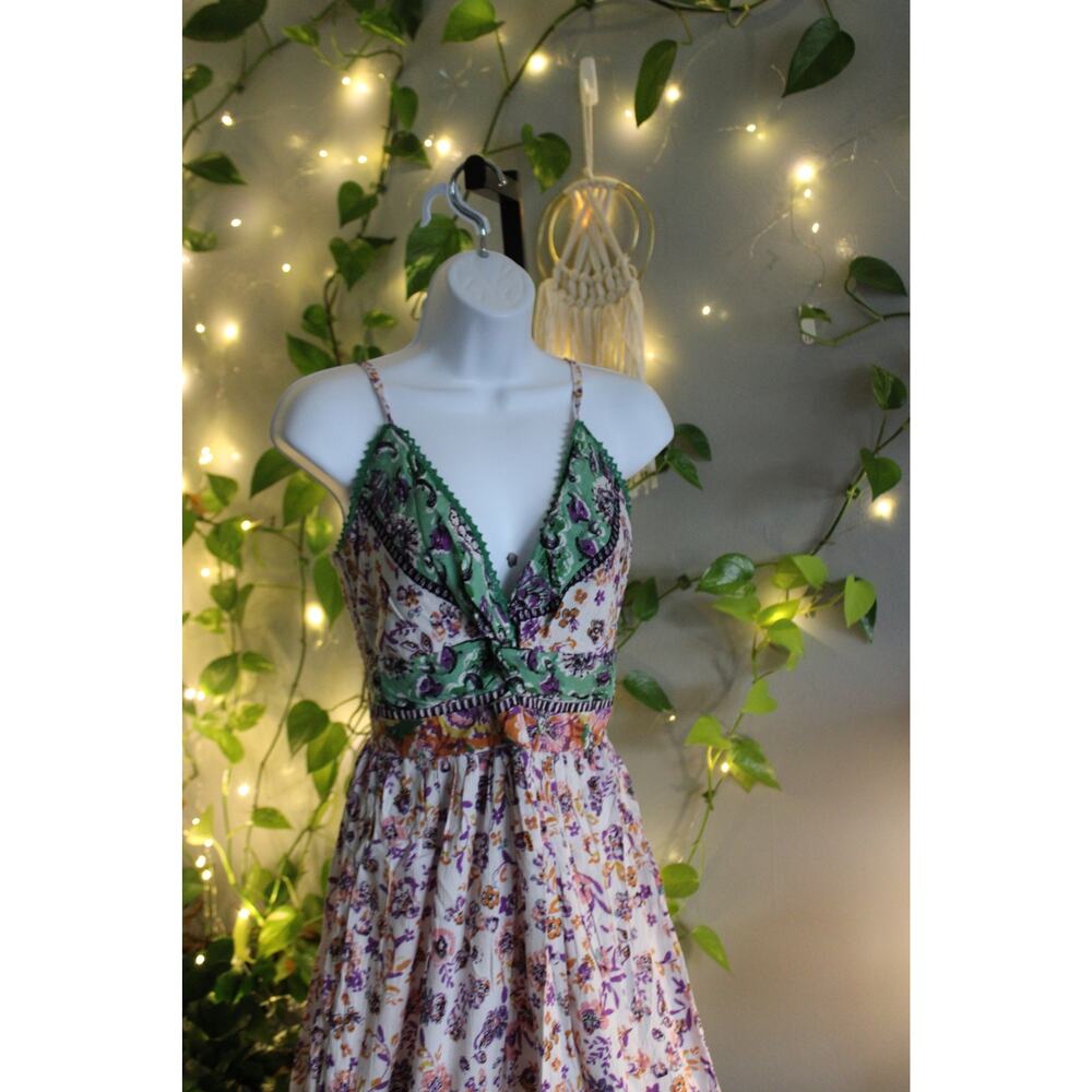 Angie Boho Floral Maxi Dress NWT | Smocked Back | Cottagecore Festival Dress - Picture 6 of 10